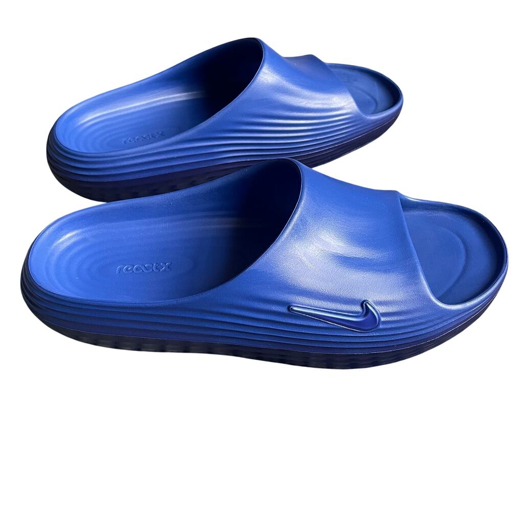 Nike ReactX Rejuven8 Slide Mens Size 13 Blue Recovery Sandals